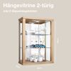 K-Mbel Wandvitrine (80x60x25cm) - Made in Germany - Glasvitrine hngend mit 2 hhenverstellbaren Glasbden aus ESG, Spiegel & LED in Buche - Schrank mit Glastren - Hngevitrine Glas Bild 3