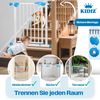 KIDIZ® Schutzgitter für Treppen | Tür, Auto Close Kindertreppengitter ohne Bohren | 90° Stop, Absperr Türschutzgitter, schwenkbare Trennwand, Treppenschutzgitter, Klemmen 102 - 115 cm WEISS Bild 5