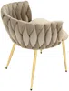 Vente-unique - ELEGANO Stuhl SamtStoff Beige - B 59 cm x H 74 cm x L 57 cm Bild 5