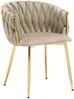 Vente-unique - ELEGANO Stuhl SamtStoff Beige - B 59 cm x H 74 cm x L 57 cm Bild 4
