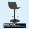 KHG Barhocker 6er Set 360° drehbar höhenverstellbar (61-82cm) Kunstleder Schwarz Industrial Look | Drehstuhl Barstuhl mit Rückenlehne Fußstütze 110kg belastbar Bild 5