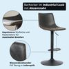 KHG Barhocker 6er Set 360° drehbar höhenverstellbar (61-82cm) Kunstleder Schwarz Industrial Look | Drehstuhl Barstuhl mit Rückenlehne Fußstütze 110kg belastbar Bild 2