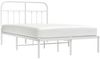 vidaXL Bettgestell mit Kopfteil Metall Weiß 120x200 cm 352625 Bild 5