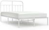 vidaXL Bettgestell mit Kopfteil Metall Weiß 120x200 cm 352625 Bild 2