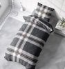 One Home Bettwäsche Winter Gestreift Modern, Biber, 2 teilig, kariert streifen, kuschelig warme weiche Baumwolle Flanell Bild 4