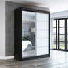 Schwebetürenschrank GAP 2-türig Schrank 180 cm (mit Spiegel) Farbe: Schwarz, weiß Bild 2
