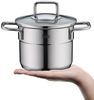 Silit Topf-Set Extra Cook Mini, Kochgeschirr-Set Induktion mit Glasdeckeln, stapelbar, Edelstahl 18/0 (Set, 8-tlg, 2 x Kochtopf 12/14cm, 2 x Bratentopf 12/14cm, 2 x Glasdeckel 12/14cm), SiliTherm Universalboden, breiter Schüttrand, spülmaschinengeeignet Bild 3