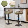 Barhocker 2er-Set mit Leinen & PE-Rattan, 360° drehbar, höhenverstellbar, 49x48x89-109 cm, Grün Bild 4