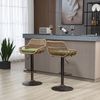 Barhocker 2er-Set mit Leinen & PE-Rattan, 360° drehbar, höhenverstellbar, 49x48x89-109 cm, Grün Bild 3
