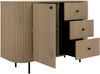 AX LIVING Kommode Halay Eiche Cremona, 1 Tür & 3 Schubladen Moderne Rillenstruktur 123 cm Bild 4