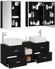 vidaXL Badezimmermöbel-Set 5 pcs Schwarze Eiche Ingenieurholz und Glas 3406768 Bild 3