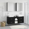vidaXL Badezimmermöbel-Set 5 pcs Schwarze Eiche Ingenieurholz und Glas 3406768 Bild 4