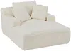 Vente-unique - DONILIA Chaise longue Samt Beige - B 168 cm x H 72 cm x L 120 cm Bild 3