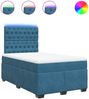 vidaXL Boxspringbett mit Matratze Blau 120x200 cm Samt 3293192 Bild 2