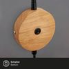 BRILONER – Leselampe, Wandleuchte Innen, LED Lampe, Wandlampe Innen, Schwenkbar, Schalter, Steckdosenlampe, Schwarz-Holz, FSC Bild 2