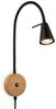 BRILONER – Leselampe, Wandleuchte Innen, LED Lampe, Wandlampe Innen, Schwenkbar, Schalter, Steckdosenlampe, Schwarz-Holz, FSC Bild 5