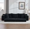 Cordsofa mit Schlaffunktion, Getränkehaltern & Seitentaschen, 273x98x87 cm, Schwarz Bild 2