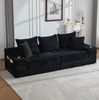 Cordsofa mit Schlaffunktion, Getränkehaltern & Seitentaschen, 273x98x87 cm, Schwarz Bild 3