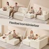 VASAGLE Ecksofa, modulares Sofa 244 cm breit, vakuumverpackt, Schlafsofa, keine Montage erforderlich, mit großer Chaiselongue links, für Wohnzimmer, Gästezimmer, cremeweiß Bild 4