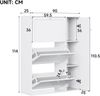 Schuhschrank mit 3 Klappen und 1 Tür, Schuhkipper Schmal, Schuhkommode mit verstellbaren Trennwände, Schuhregal Flur freistehend, für Eingang Wohnzimmer, Weiß, 90x25x114cm Bild 2