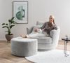 Sessel drehbar Comfy hellgrau Cord 120 cm Bild 3