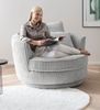 Sessel drehbar Comfy hellgrau Cord 120 cm Bild 2