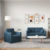 vidaXL Sofa Set 2 pcs Blau 138 x 78 x 80 cm Samt 3407515 Bild 3