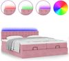 vidaXL Ottoman-Bett mit Matratzen & LEDs Rosa 180x200 cm Samt 3312964 Bild 5