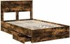 vidaXL Bettrahmen Geräucherte Eiche 135 x 190 cm Ingenieurs Holz 3409856 Bild 5
