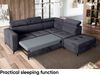 MEBLINI Schlafcouch mit Bettkasten - DORIAN - 263x232x89cm Rechts - Dunkelgrau Samt - Ecksofa mit Schlaffunktion - Sofa mit Relaxfunktion und Kopfstützen - Couch L-Form - Eckcouch - Wohnlandschaft Bild 5