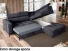 MEBLINI Schlafcouch mit Bettkasten - DORIAN - 263x232x89cm Rechts - Dunkelgrau Samt - Ecksofa mit Schlaffunktion - Sofa mit Relaxfunktion und Kopfstützen - Couch L-Form - Eckcouch - Wohnlandschaft Bild 4