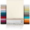 Beautex Spannbettlaken, Gummizug: rundum, (1 Stück), gekämmte Baumwolle Premium Jersey, 160g/m², Elfenbein, Boxspring - 100x200x45 cm Bild 4