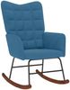 vidaXL Schaukelstuhl mit Hocker Blauer Samt 4016853 Bild 4