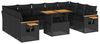 vidaXL 10-tlg. Garten-Sofagarnitur mit Kissen Schwarz Poly Rattan 3327639 Bild 2