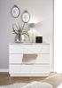 Kommode >Valeria< (BxHxT: 104x85x46 cm) Weiss Melamin mit Siebdruck und Spiegel Bild 2