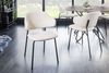 Moderner Stuhl MODA Bouclé weiss schwarze Metallbeine Bild 3