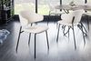 Moderner Stuhl MODA Bouclé weiss schwarze Metallbeine Bild 2