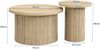 Couchtisch-Set, rund mit Holzlamellen, Ø 66x40 & Ø 40x46 cm, Natur Bild 4