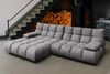 KAWOLA Sofa VIVIEN Ecksofa Velvet stone Longchair links 85 x 178 x 290 cm Bild 4