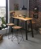 Sit Möbel Stehtisch 124,5x51 cm L = 124,5 x B = 51 x H = 112 cm Platte natur, Gestell antikschwarz Bild 2