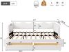 Polsterbett, Daybett, Tagesbett, Sofabett, mit 2 Schubladen für Stauraum, Schlafsofa, Tagbett 90x200 cm, ausziehbar auf 180 cm, mit USB-Anschluss, bouclé, beige Bild 3