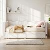 Polsterbett, Daybett, Tagesbett, Sofabett, mit 2 Schubladen für Stauraum, Schlafsofa, Tagbett 90x200 cm, ausziehbar auf 180 cm, mit USB-Anschluss, bouclé, beige Bild 2
