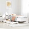 vidaXL Massivholzbett ohne Matratze Weiß 100x200 cm Kiefernholz 3301756 Bild 1