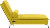 vidaXL Massage-Chaiselongue mit Nackenrolle Gelb Samt 379456 Bild 5