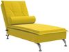 vidaXL Massage-Chaiselongue mit Nackenrolle Gelb Samt 379456 Bild 2