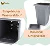 GarPet Pflanzkübel 2er Set Pflanz Kübel Pyramide Groß Außen Blumen Untersetzer 50 Grau Bild 4
