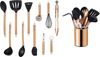ECHTWERK Küchenorganizer-Set, (Set, 12-tlg), Kochbesteck mit Edelstahlgriff, Antihaft Silikon, mit Utensilienhalter Bild 4