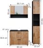 Badmöbel-Set Irma Goldkraft Eiche/Anthrazit 3 Teile, mit Spiegelschrank 80 cm Vicco Bild 3
