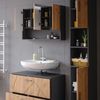 Badmöbel-Set Irma Goldkraft Eiche/Anthrazit 3 Teile, mit Spiegelschrank 80 cm Vicco Bild 5