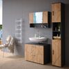 Badmöbel-Set Irma Goldkraft Eiche/Anthrazit 3 Teile, mit Spiegelschrank 80 cm Vicco Bild 4